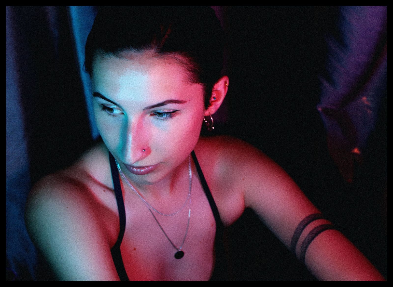 Double Exposure w/ Faye – red/blue contrast